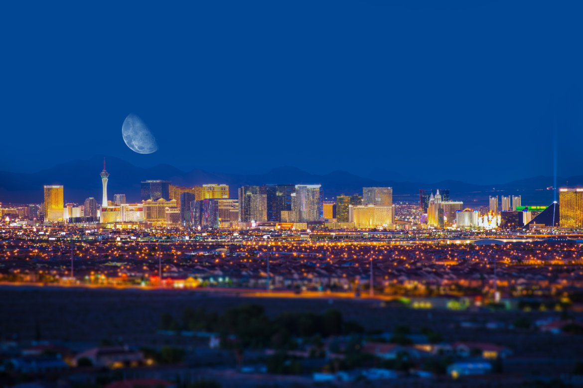 Las Vegas Nevada skyline at night.